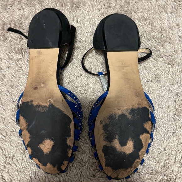 Zara Black and Blue Embellished Sandals - Picture 6 of 6